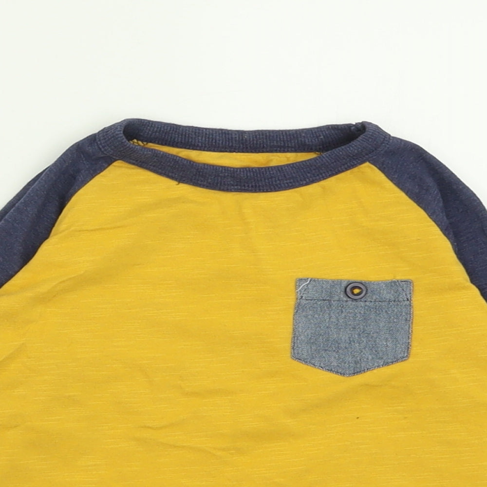 Dunnes Stores Boys Yellow  Cotton Basic Casual Size 2-3 Years Crew Neck Pullover