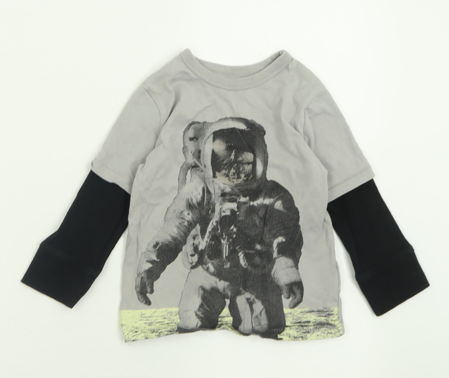 Gap Boys Grey  Cotton Basic Casual Size 2 Years Crew Neck Pullover