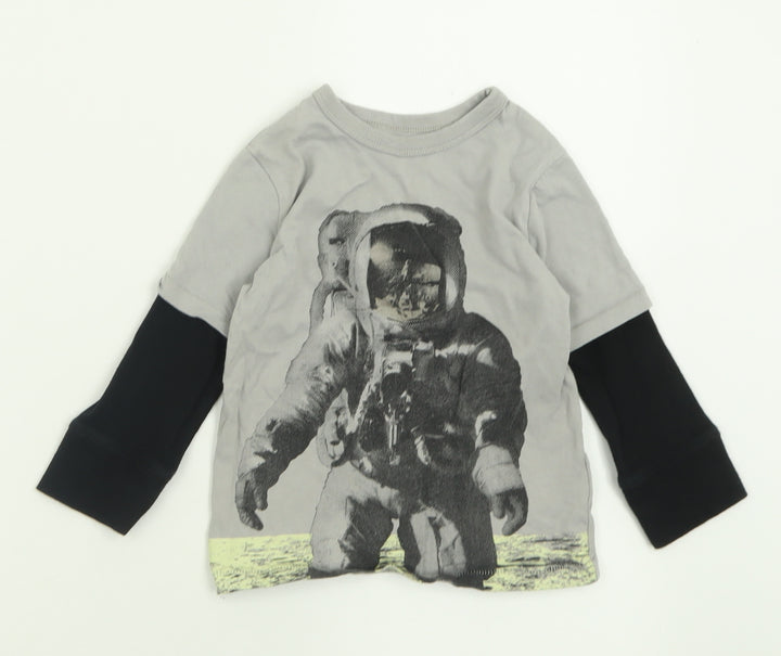 Gap Boys Grey  Cotton Basic Casual Size 2 Years Crew Neck Pullover