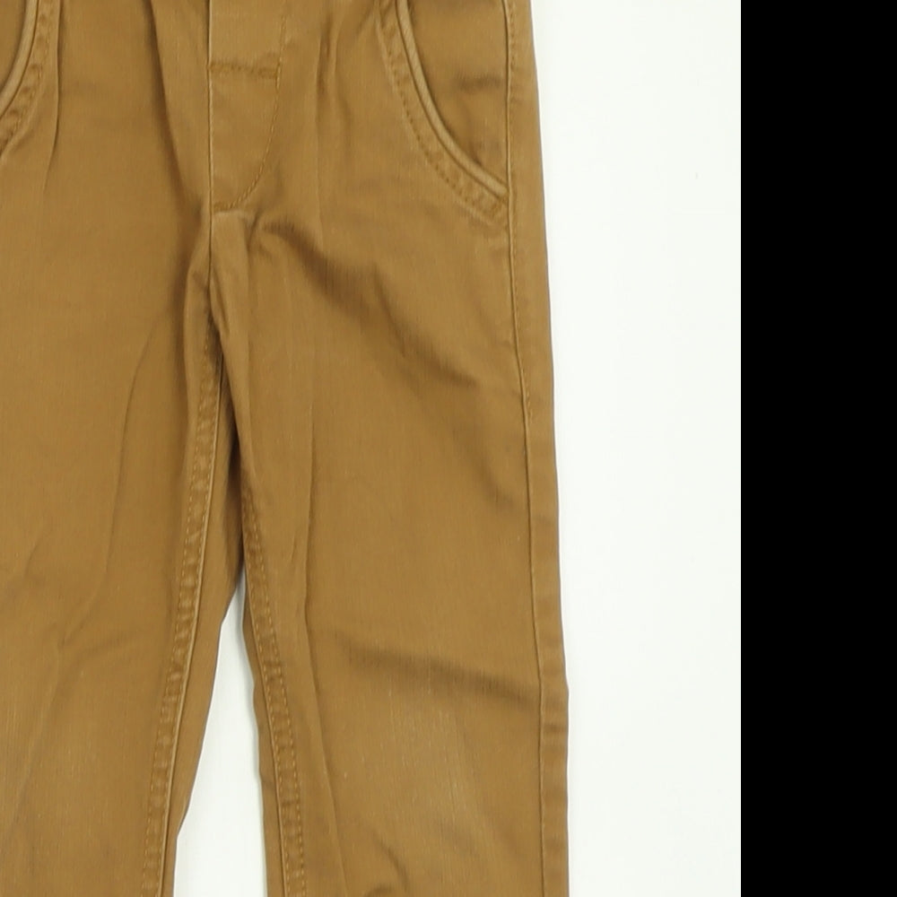 Autograph Boys Brown  Cotton Chino Trousers Size 2-3 Years  Regular Button