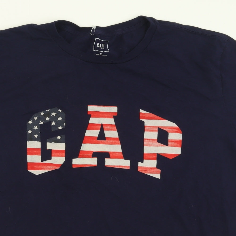 Gap Mens Blue  Cotton  T-Shirt Size XL Crew Neck