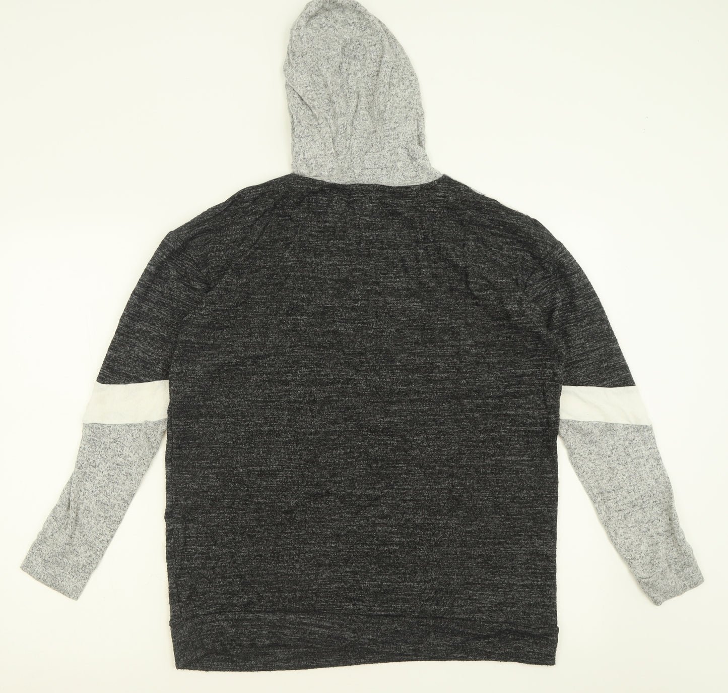 Papaya Womens Grey Striped Polyester Pullover Hoodie Size M  Zip