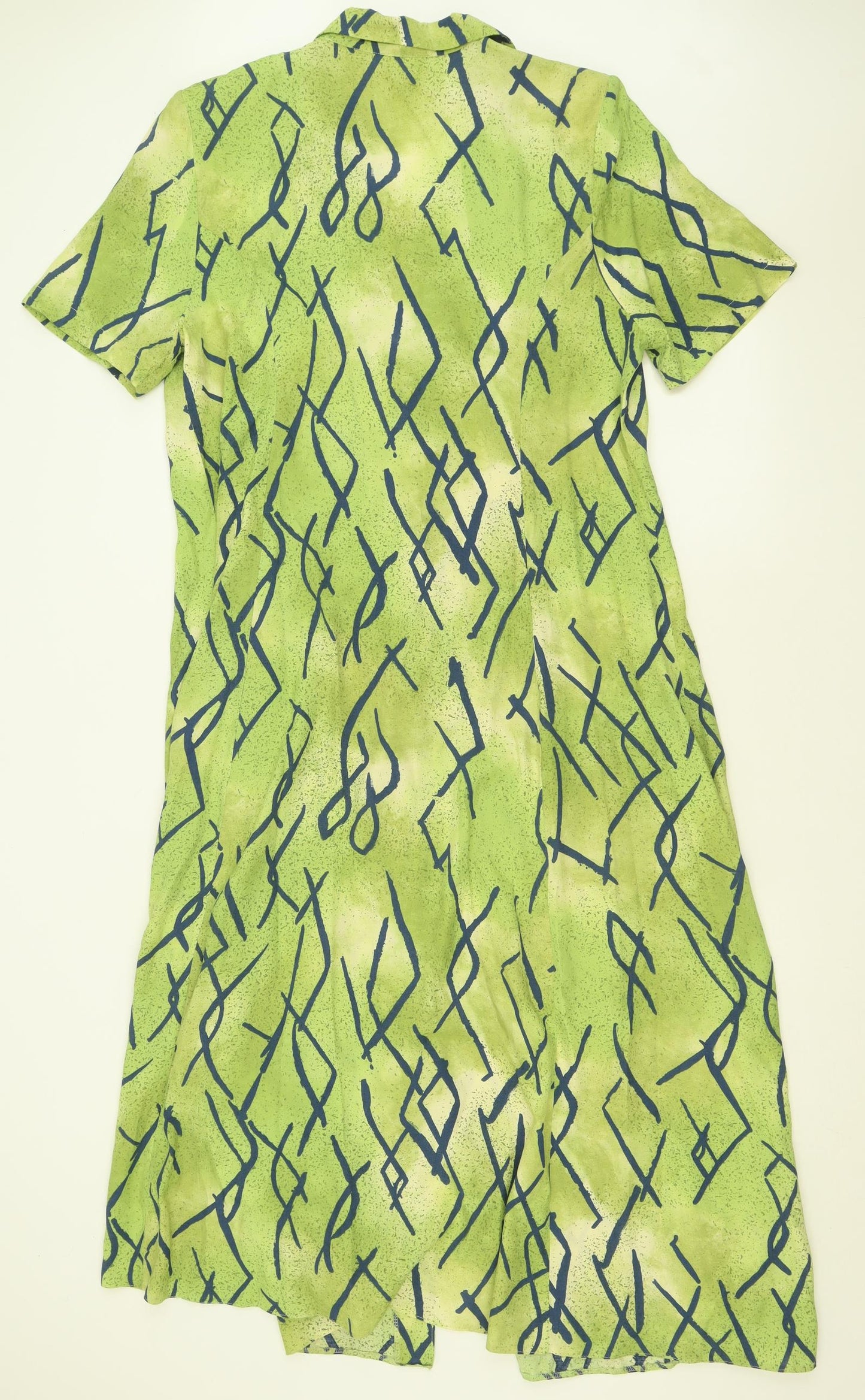 A La Carte Womens Green Geometric Polyester A-Line  Size 20  V-Neck Button