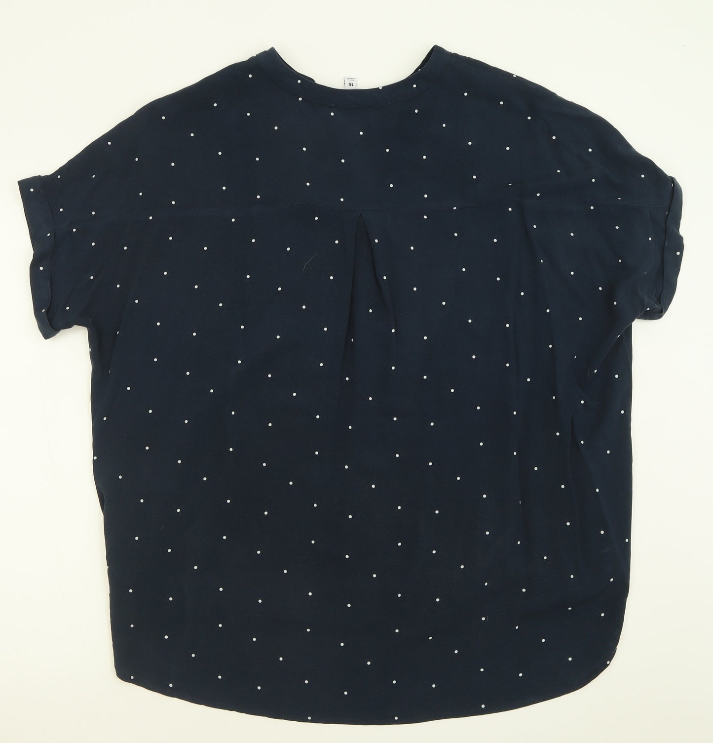 TOG 24 Womens Blue Polka Dot Viscose Basic T-Shirt Size 16 V-Neck