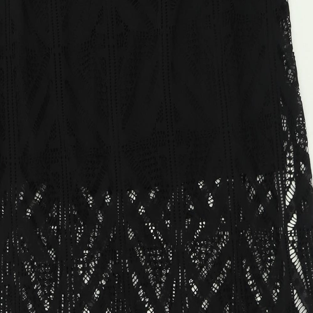 H&M Womens Black  Polyamide A-Line Skirt Size 16