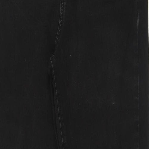 Denim & Co. Womens Black  Cotton Skinny Jeans Size 14 L29 in Regular Button