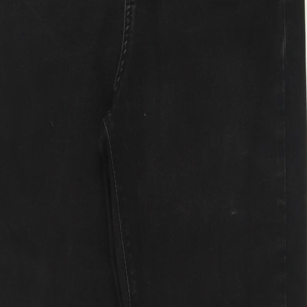 Denim & Co. Womens Black  Cotton Skinny Jeans Size 14 L29 in Regular Button