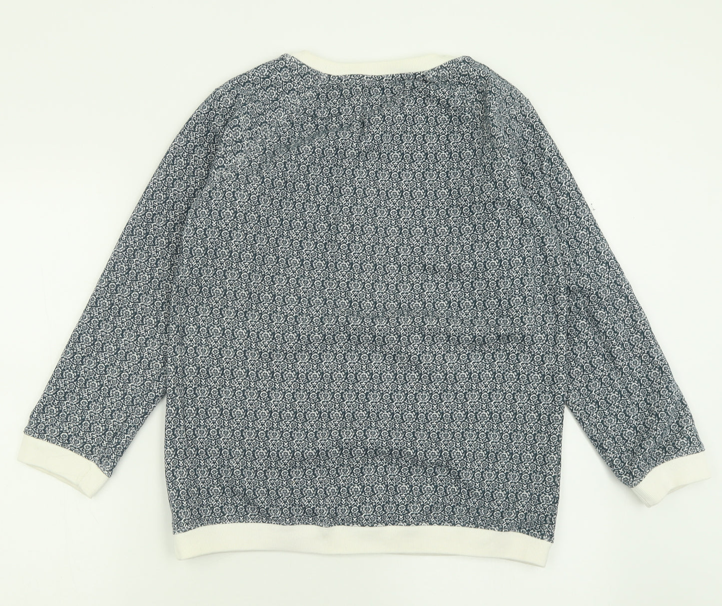 Jack Wills Womens Blue Geometric Cotton Pullover Sweatshirt Size 14  Pullover