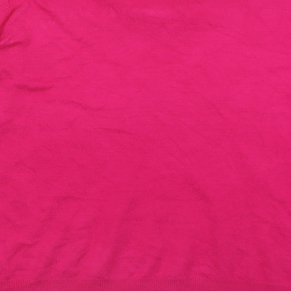 George Womens Pink V-Neck  Viscose Pullover Jumper Size 12