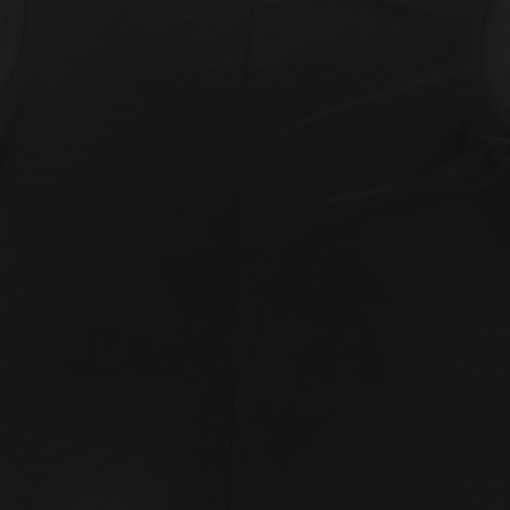 Roman Womens Black  Polyester Basic T-Shirt Size 12 Crew Neck - Mesh sleeves