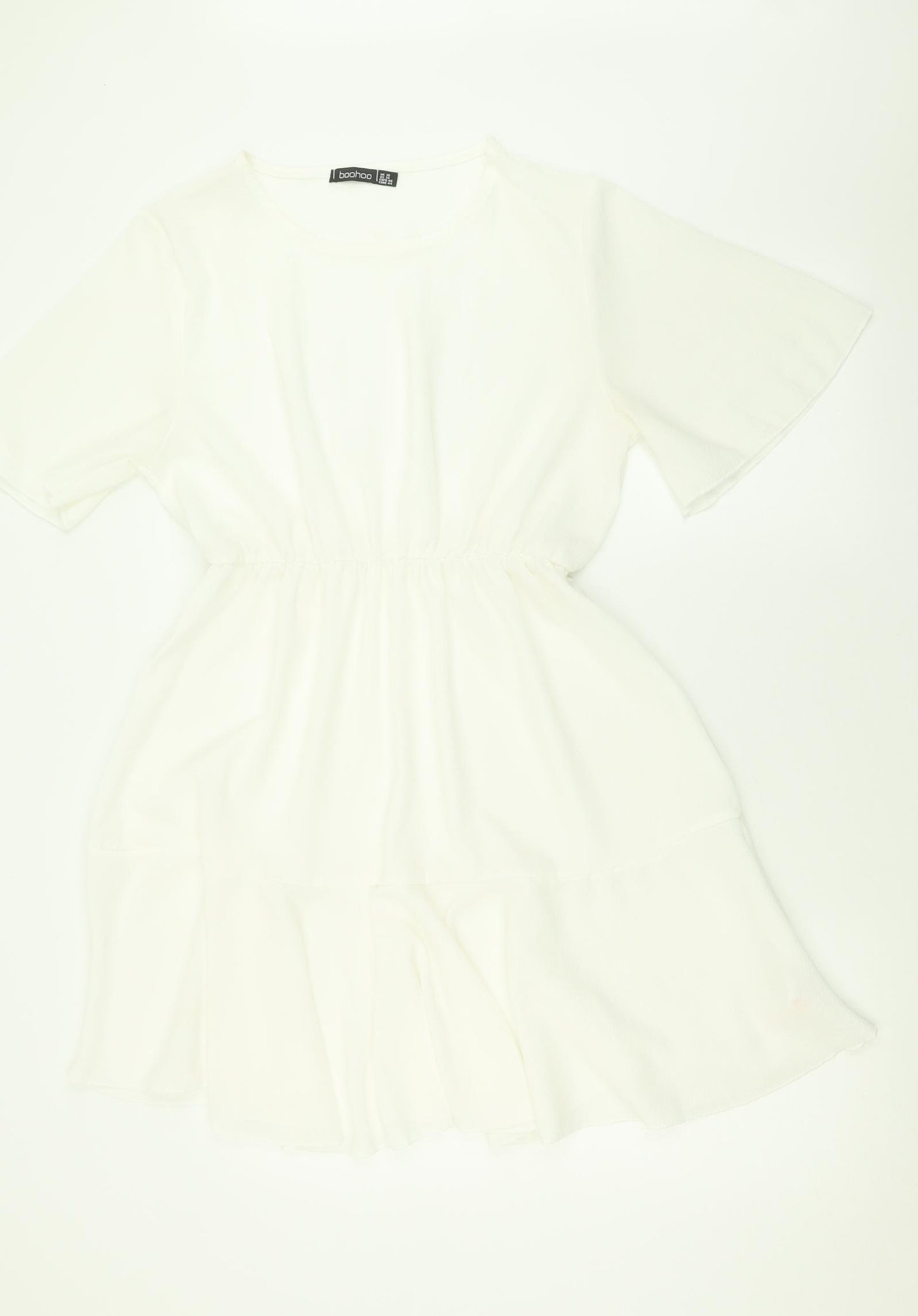 Boohoo Womens White  Polyester A-Line  Size 18  Crew Neck Pullover