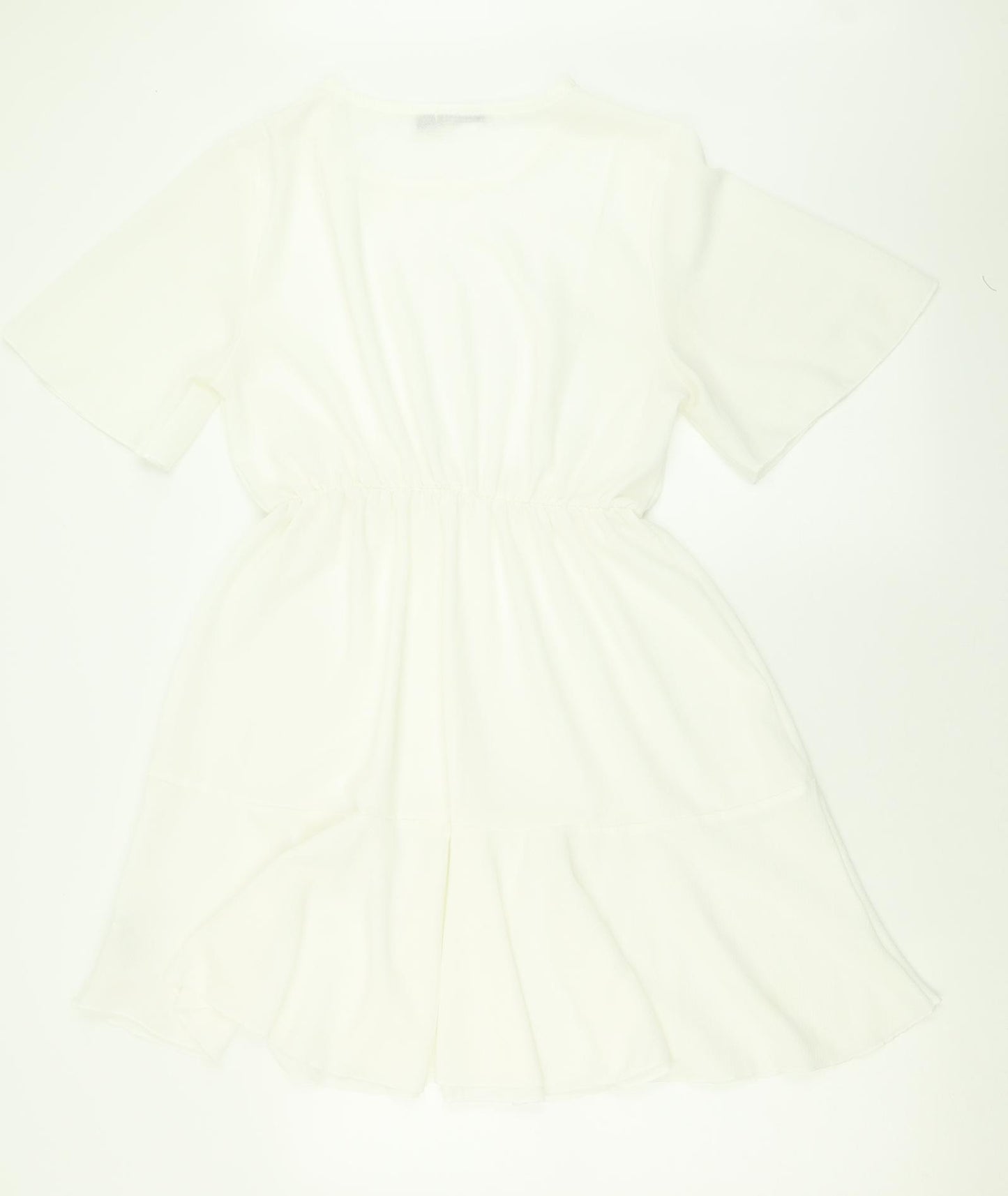 Boohoo Womens White  Polyester A-Line  Size 18  Crew Neck Pullover