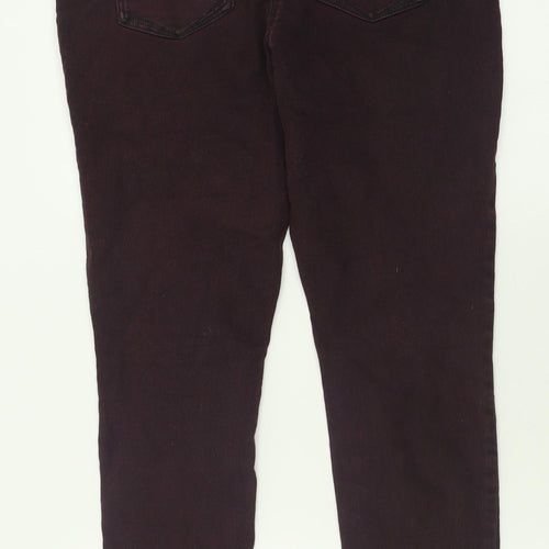 NEXT Womens Purple  Cotton Skinny Jeans Size 14 L30 in Regular Button
