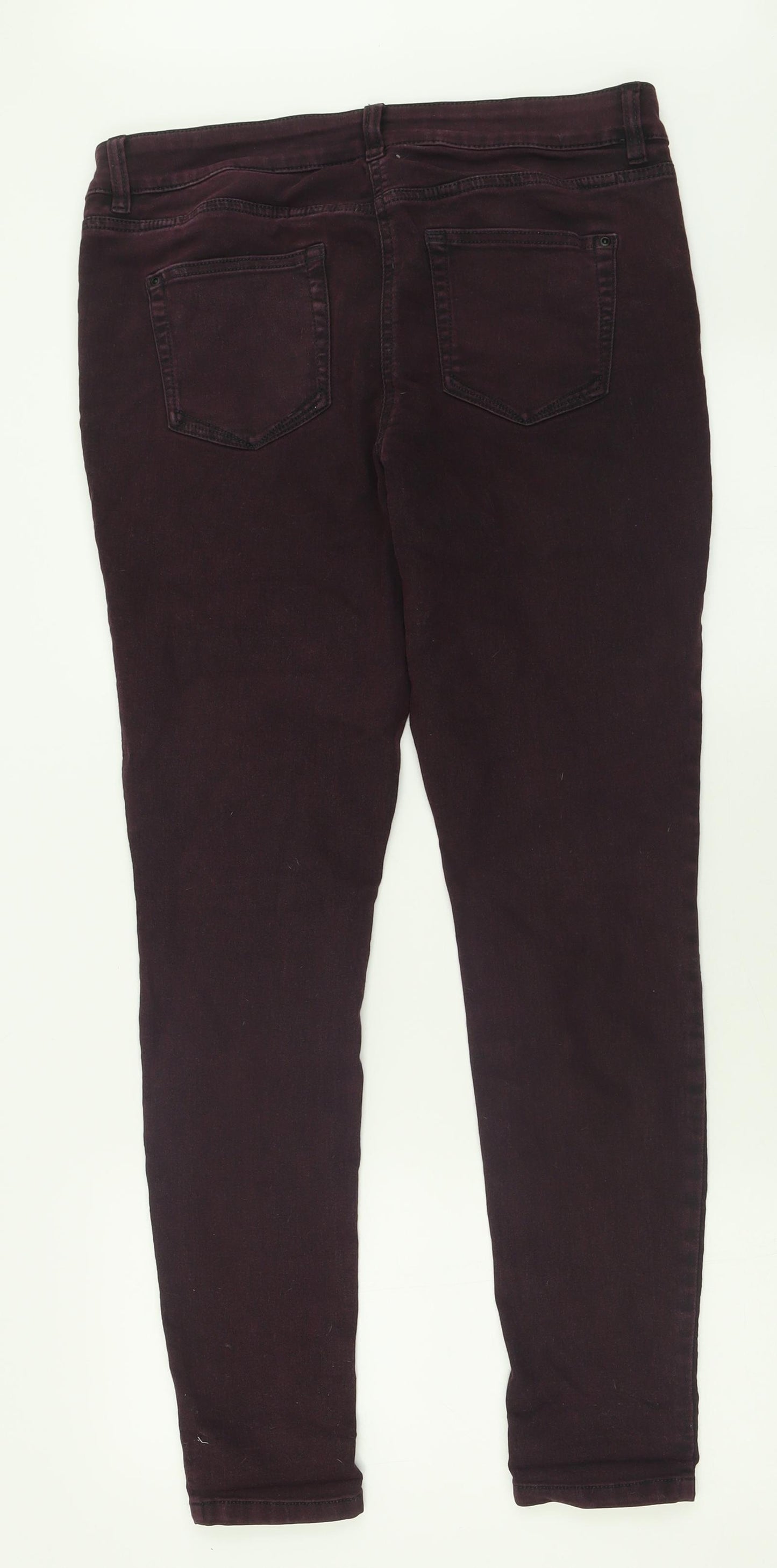 NEXT Womens Purple  Cotton Skinny Jeans Size 14 L30 in Regular Button