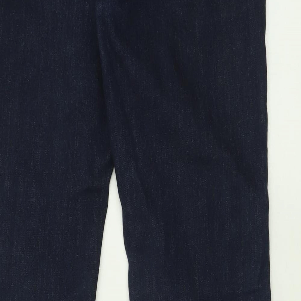 Fat Face Womens Blue  Cotton Bootcut Jeans Size 14 L20 in Regular Button