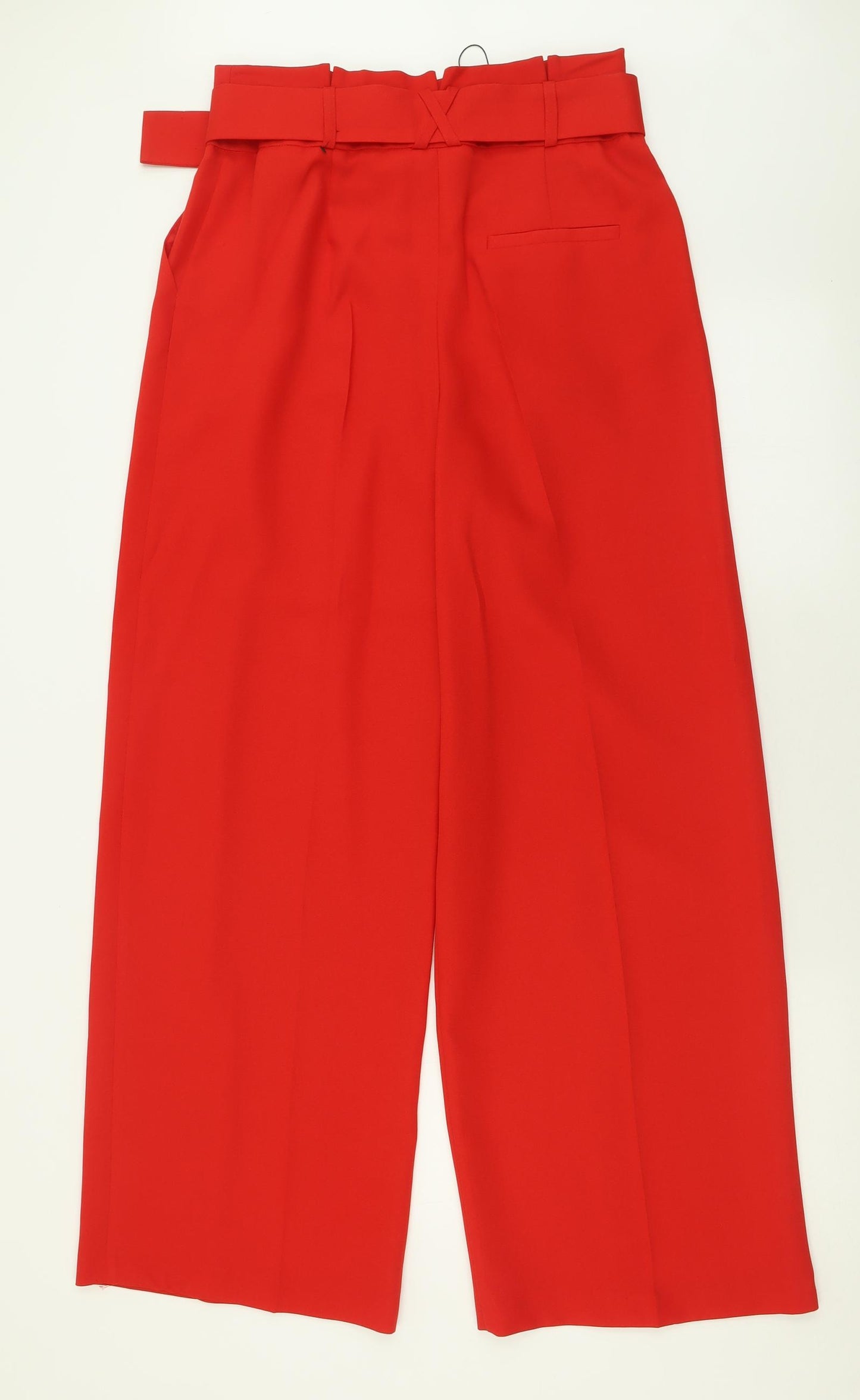 Boohoo Womens Red  Polyester Trousers  Size 12 L32 in Regular Hook & Eye
