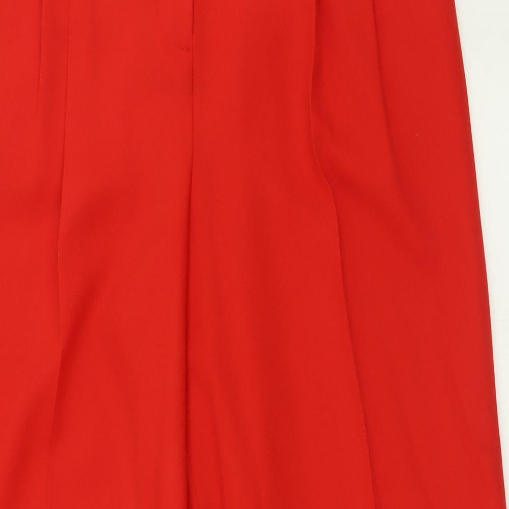 Boohoo Womens Red  Polyester Trousers  Size 12 L32 in Regular Hook & Eye