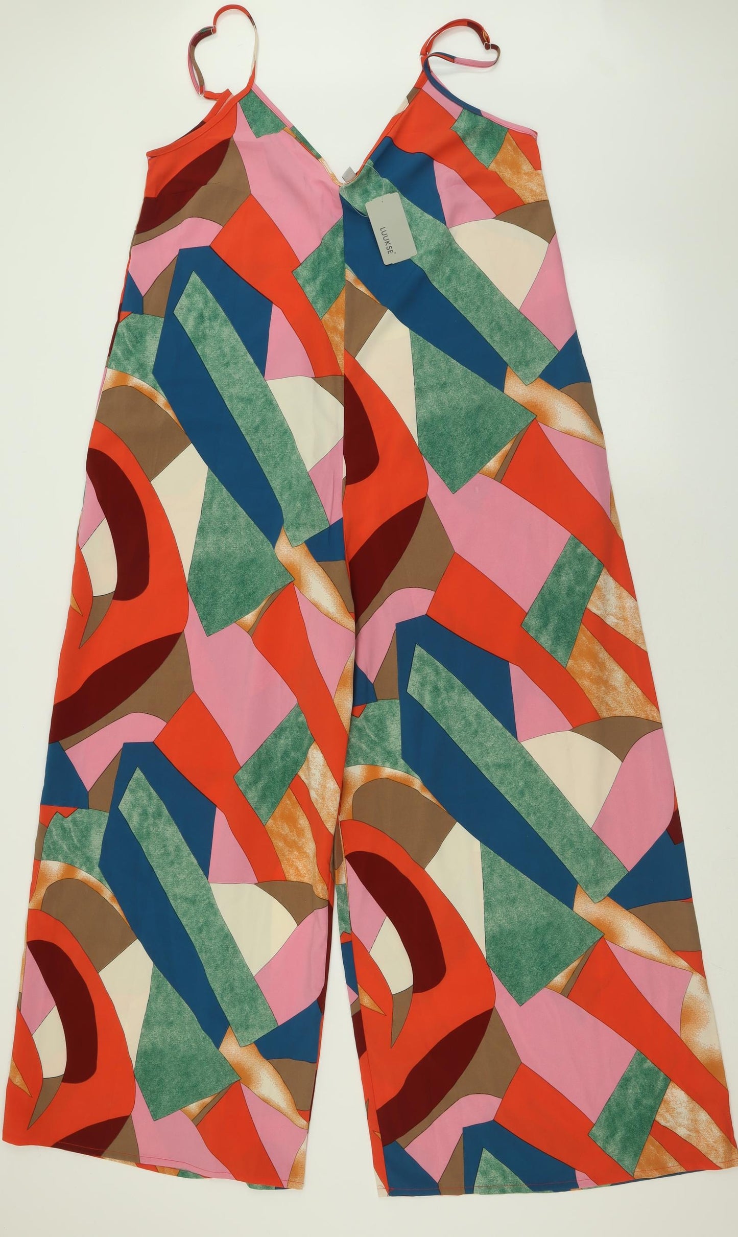 Luukse Womens Multicoloured Geometric Polyester Jumpsuit One-Piece Size L L30 in Pullover