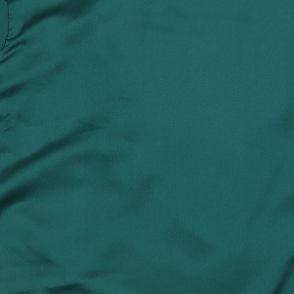 Boohoo Womens Green  Polyester Basic Blouse Size 12 V-Neck