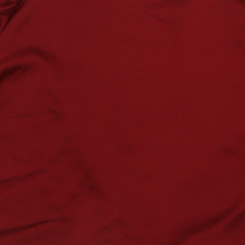 Boohoo Womens Red  Polyester Cropped Blouse Size 12 V-Neck