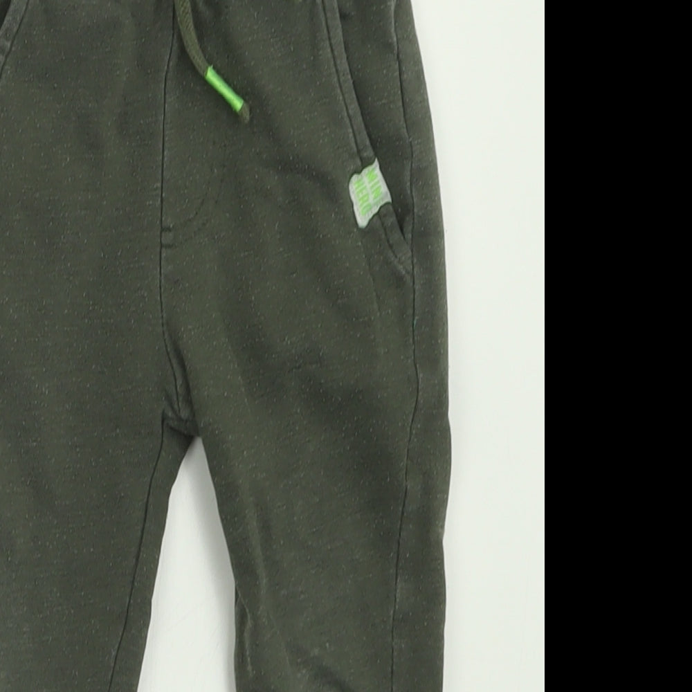 F&F Boys Green  Cotton Jogger Trousers Size 2-3 Years  Regular Tie