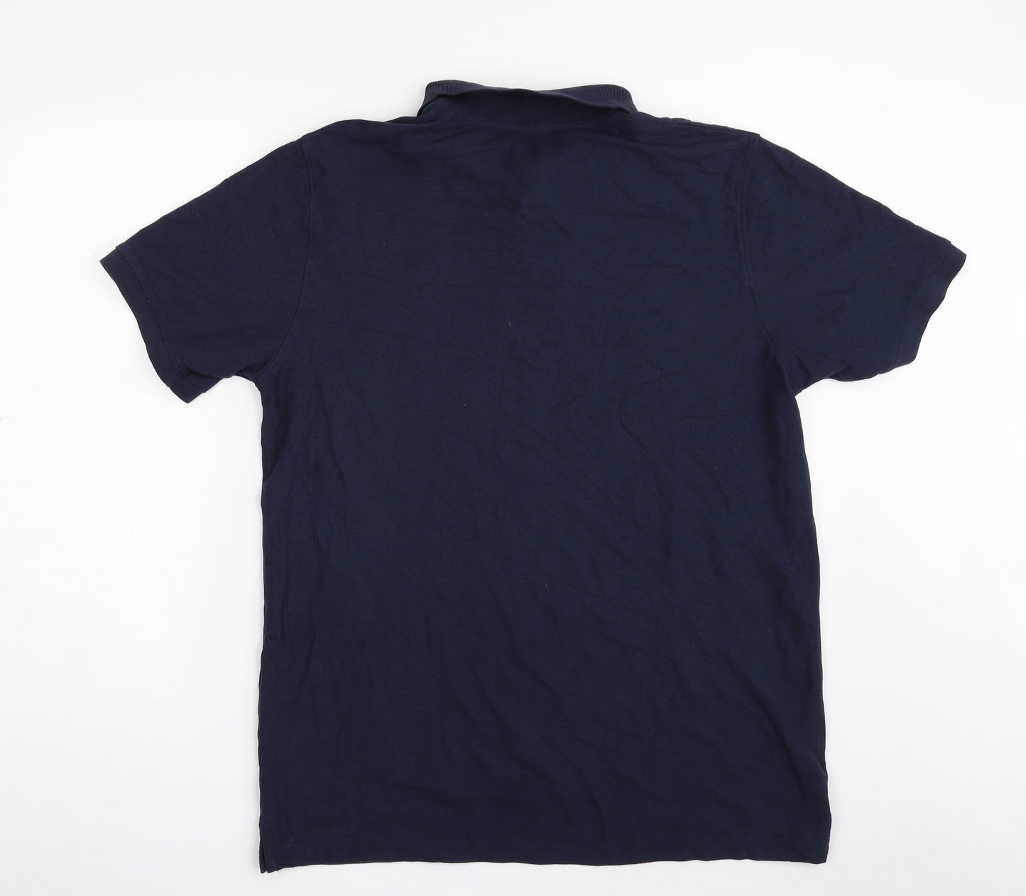 Dunnes Stores Mens Blue  100% Cotton  Polo Size L Collared Button