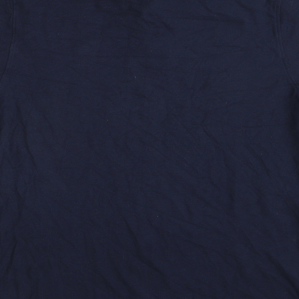 Dunnes Stores Mens Blue  100% Cotton  Polo Size L Collared Button