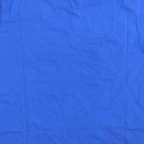 Fruit of the Loom Mens Blue  Cotton  T-Shirt Size L Crew Neck  - Belfast City Marathon