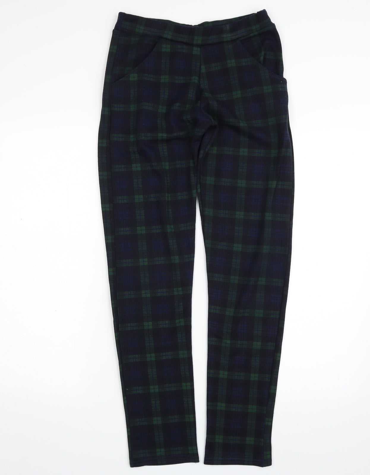 Missi Womens Green Plaid Polyester Chino Leggings Size 12 L29 in