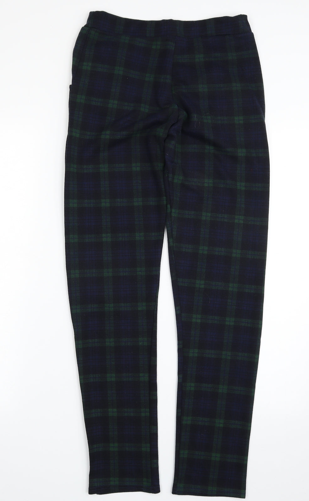 Missi Womens Green Plaid Polyester Chino Leggings Size 12 L29 in