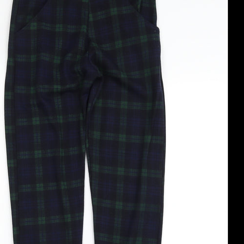 Missi Womens Green Plaid Polyester Chino Leggings Size 12 L29 in