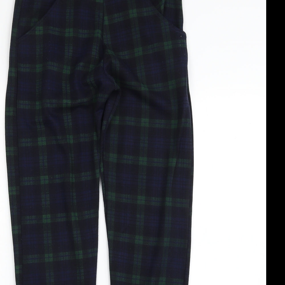 Missi Womens Green Plaid Polyester Chino Leggings Size 12 L29 in