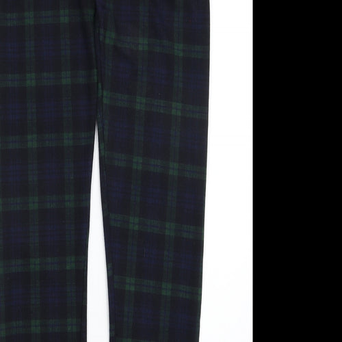Missi Womens Green Plaid Polyester Chino Leggings Size 12 L29 in
