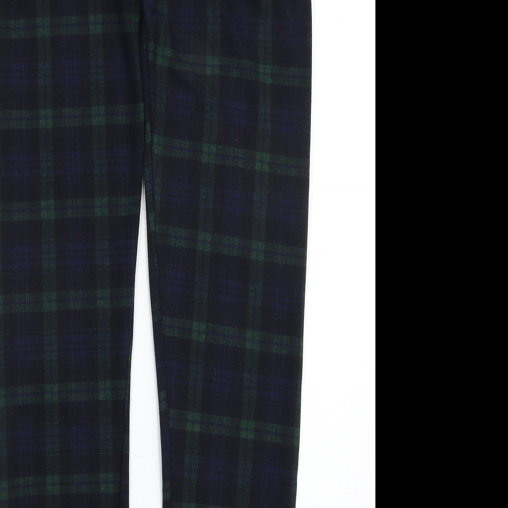 Missi Womens Green Plaid Polyester Chino Leggings Size 12 L29 in