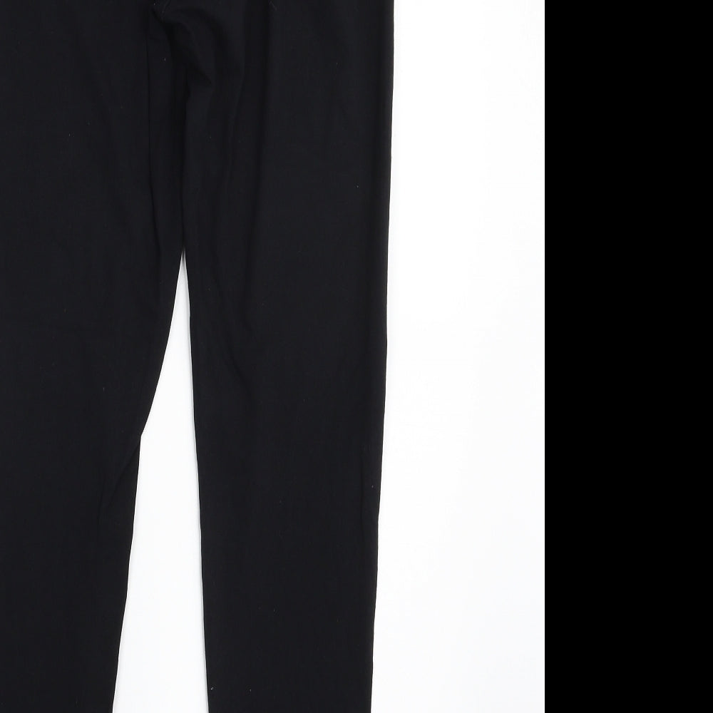 Marks and Spencer Womens Black  Cotton Carrot Leggings Size 10 L27 in
