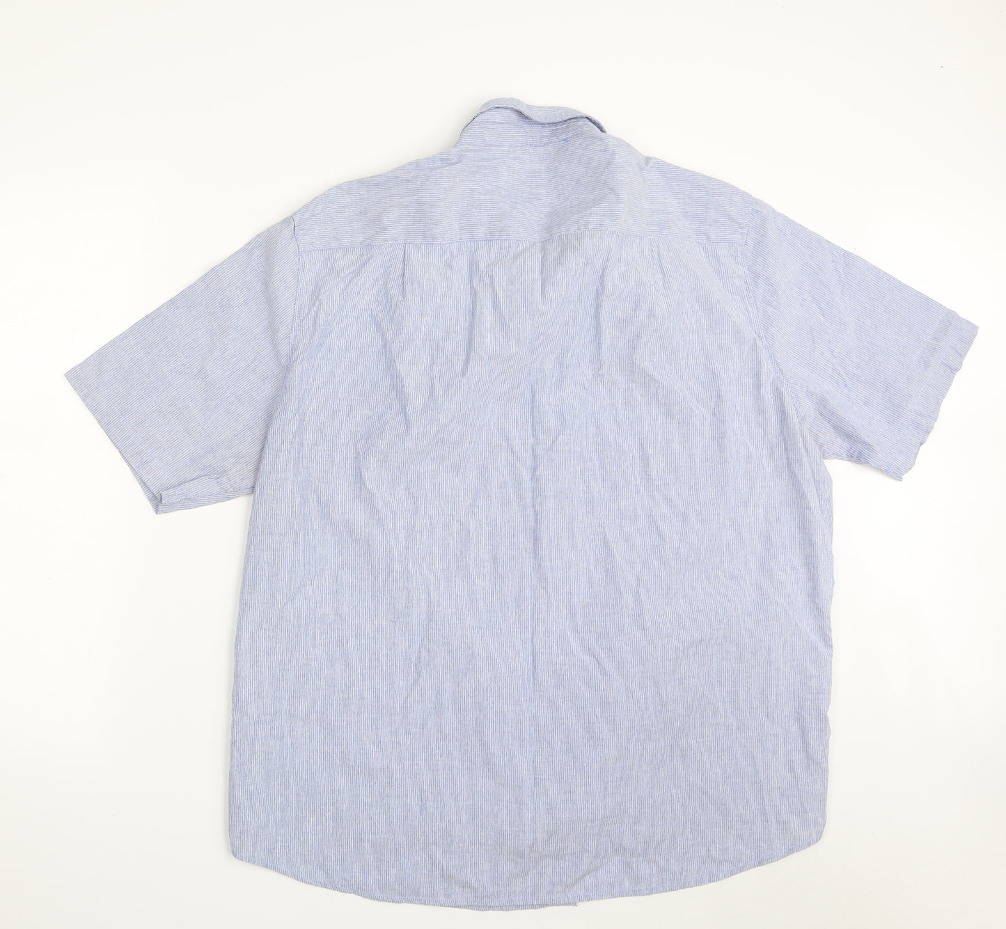 JAMES PRINGLE  Mens Blue Striped Polyester  Button-Up Size 2XL Collared Button