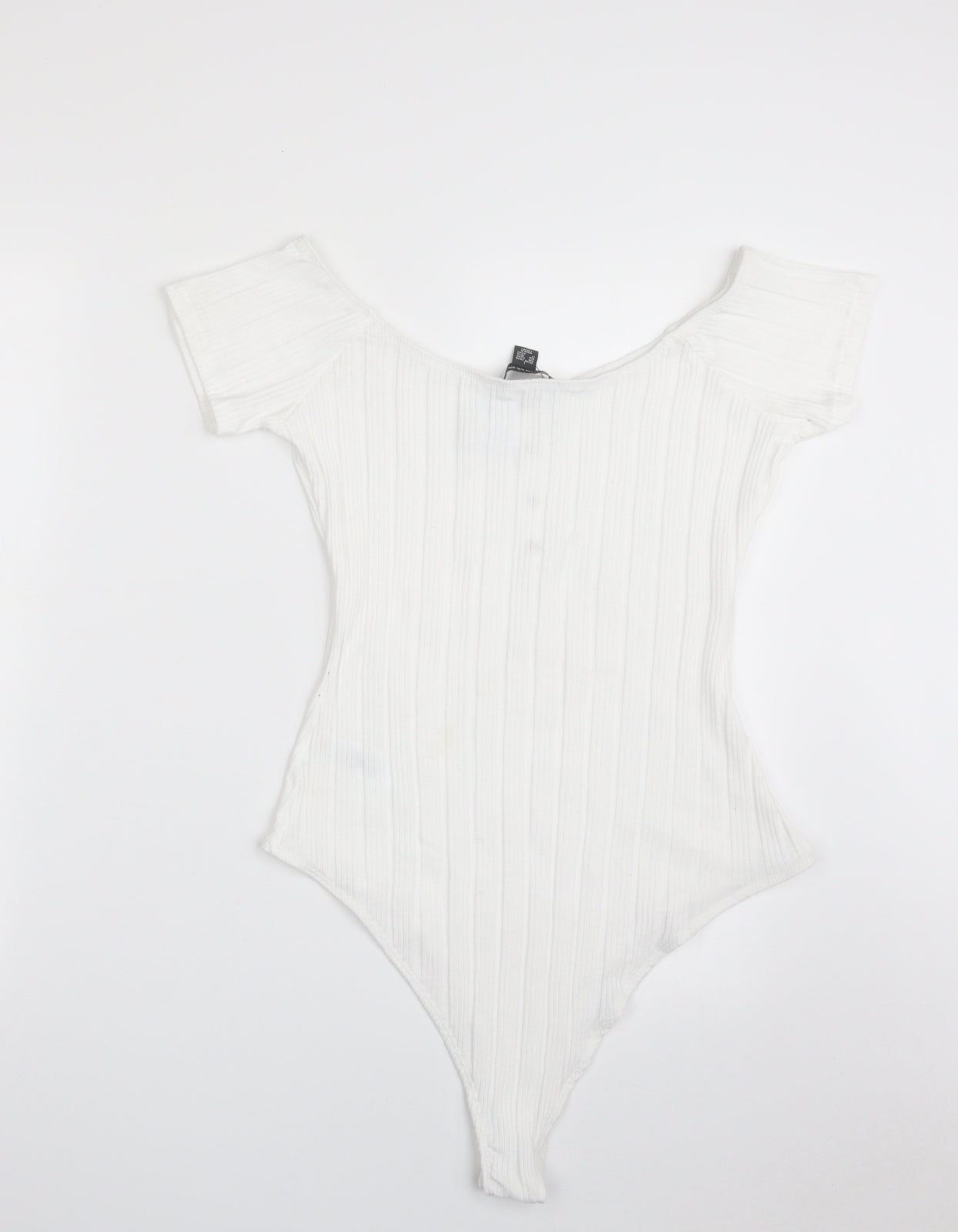 Primark Womens White  Polyester Bodysuit One-Piece Size 14  Snap - Item Length -31in; Size 14-16