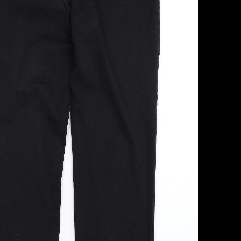 Marks and Spencer Womens Black  Cotton Straight Jeans Size 14 L25 in Regular Zip