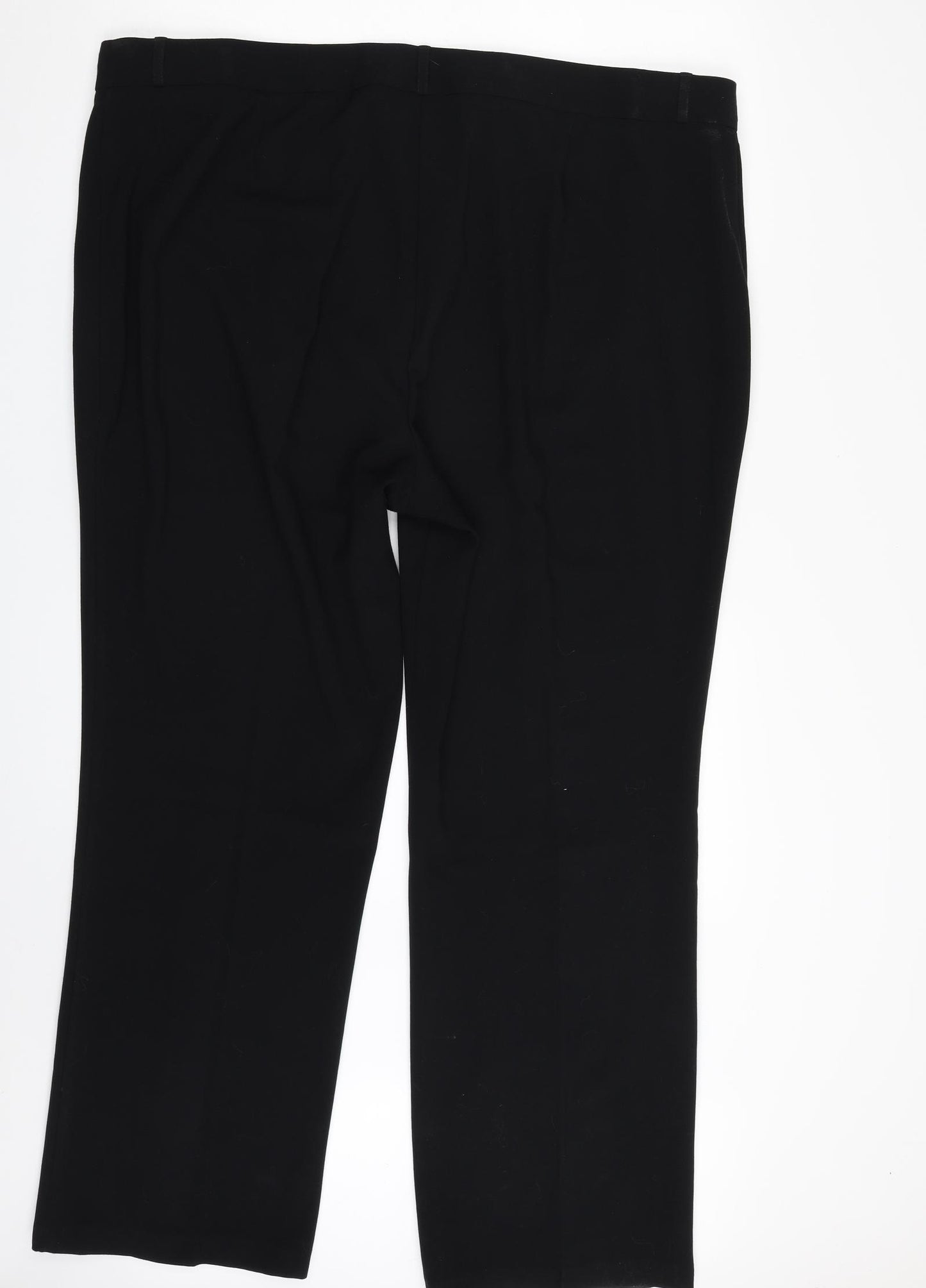 Marks and Spencer Womens Black  Polyester Trousers  Size 22 L30 in Regular Zip