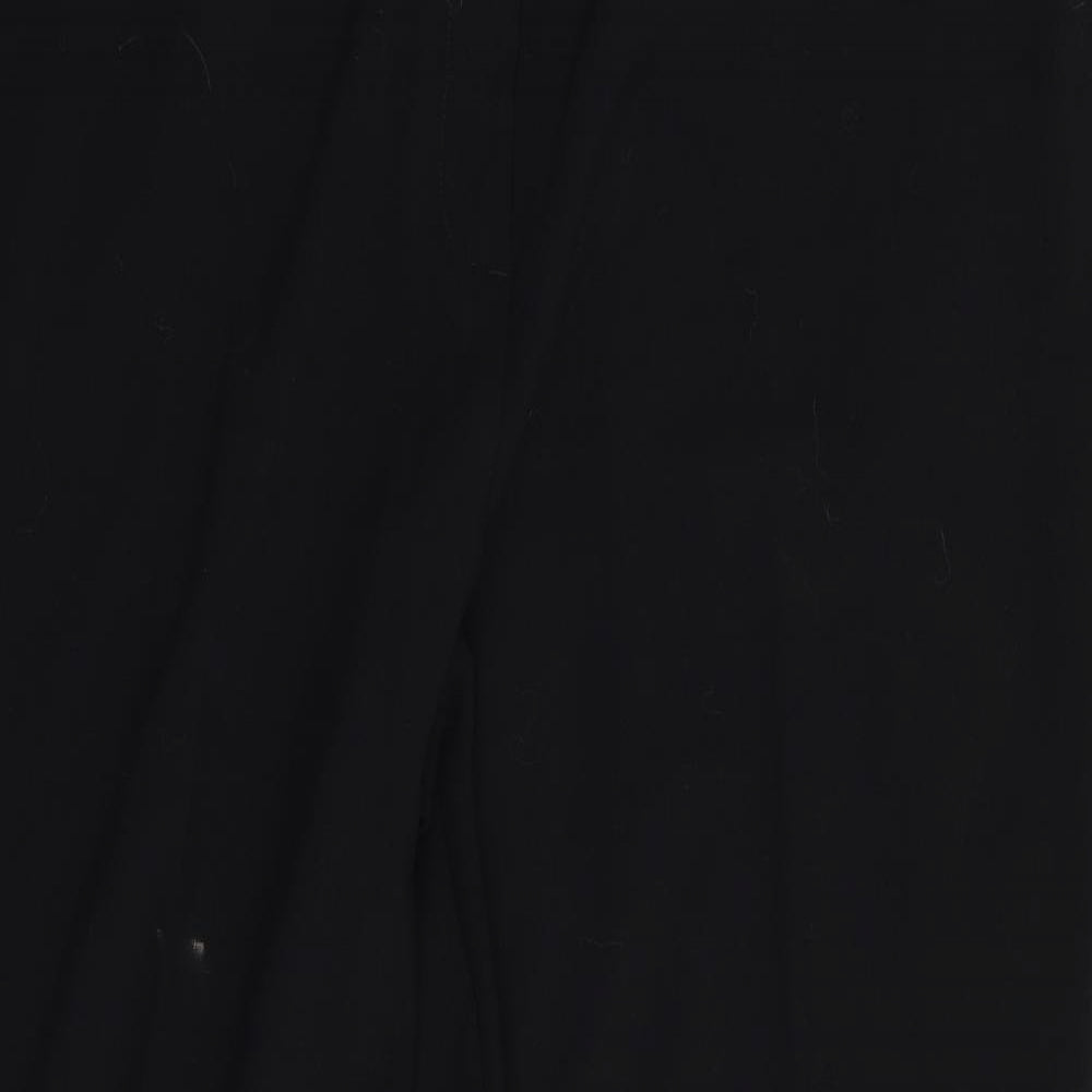 Marks and Spencer Womens Black  Polyester Trousers  Size 22 L30 in Regular Zip