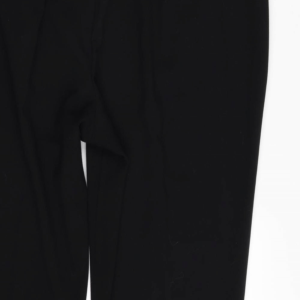 Marks and Spencer Womens Black  Polyester Trousers  Size 22 L30 in Regular Zip