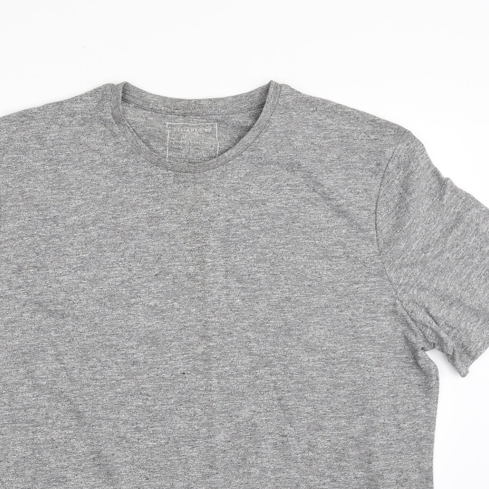 F&F Mens Grey  Cotton  T-Shirt Size L Crew Neck