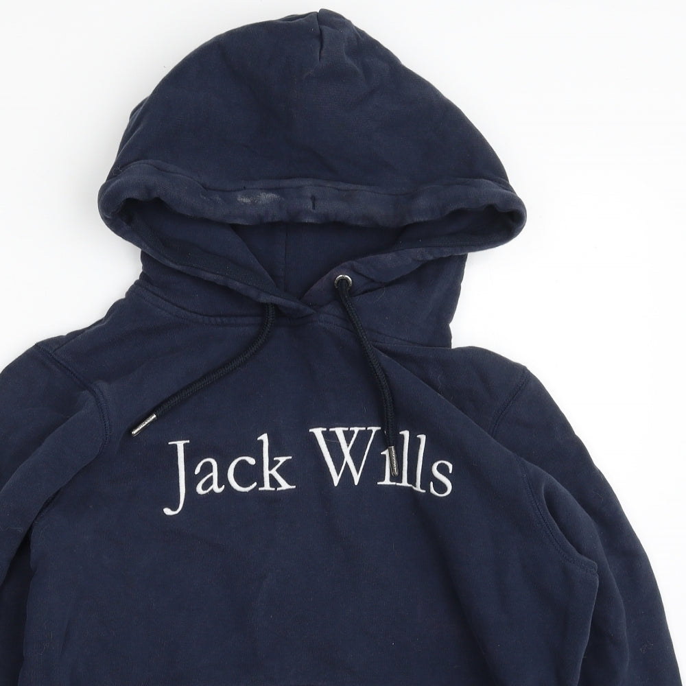 Jack Wills Womens Blue  100% Cotton Pullover Hoodie Size 12  Pullover