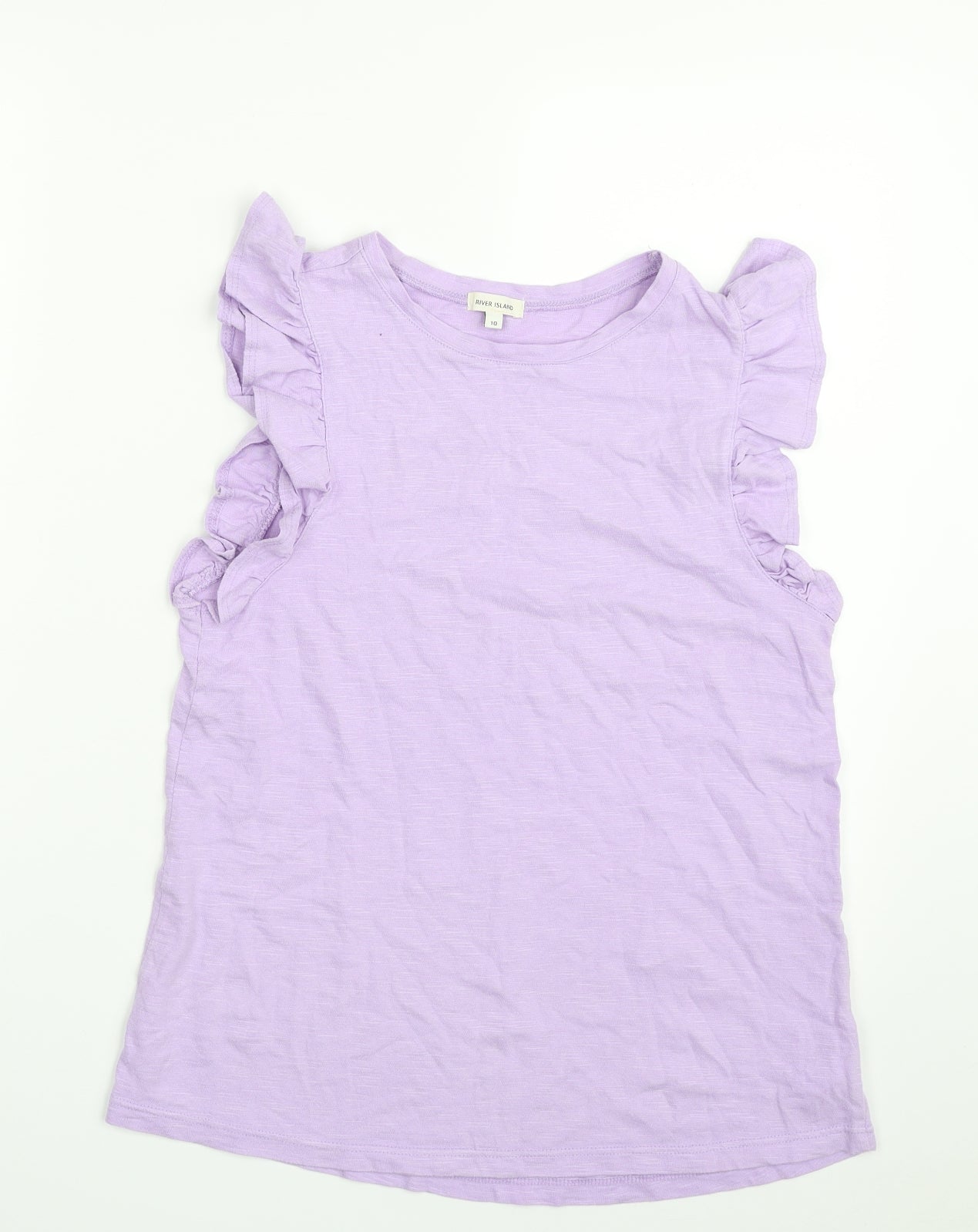 River Island Womens Purple  100% Cotton Basic T-Shirt Size 10 Crew Neck