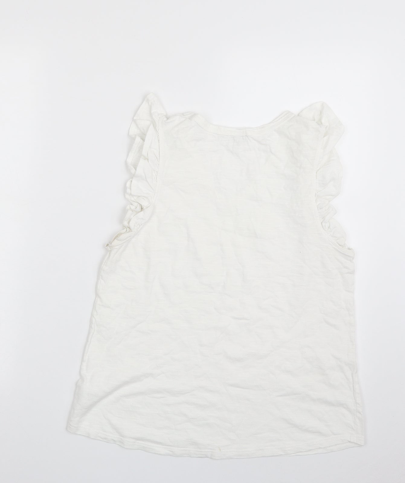 River Island Womens White  100% Cotton Basic T-Shirt Size 10 V-Neck