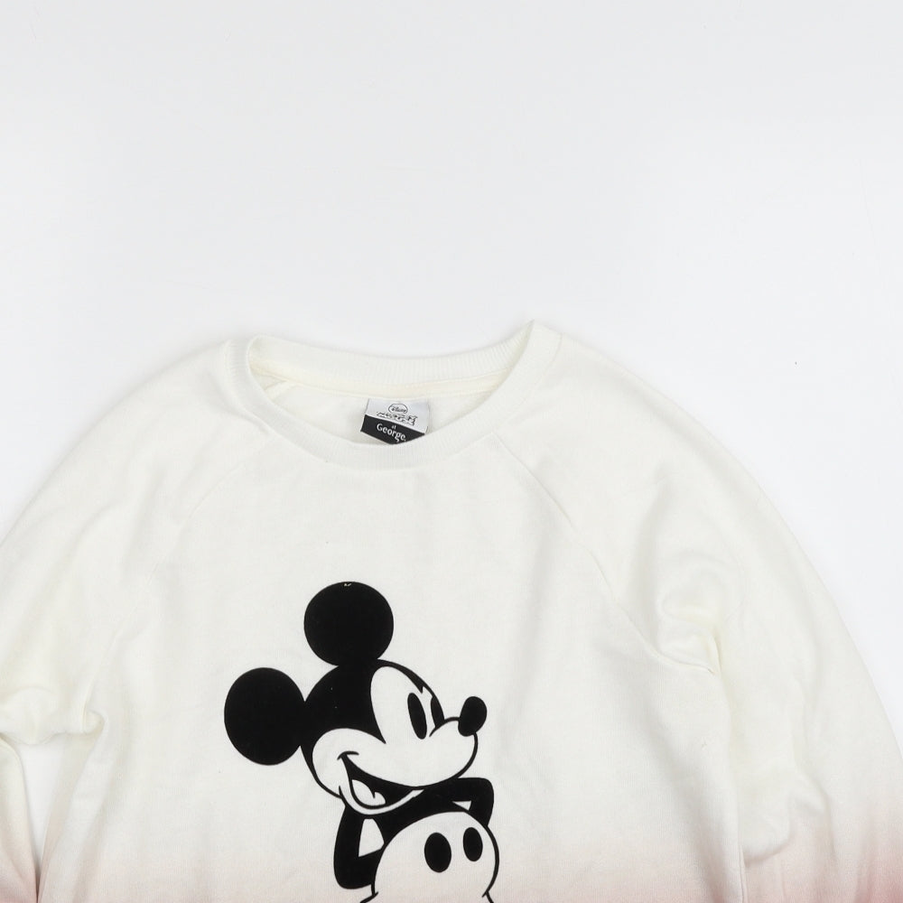 George Girls Pink  Polyester Pullover Sweatshirt Size 9-10 Years  Pullover - Mickey Mouse