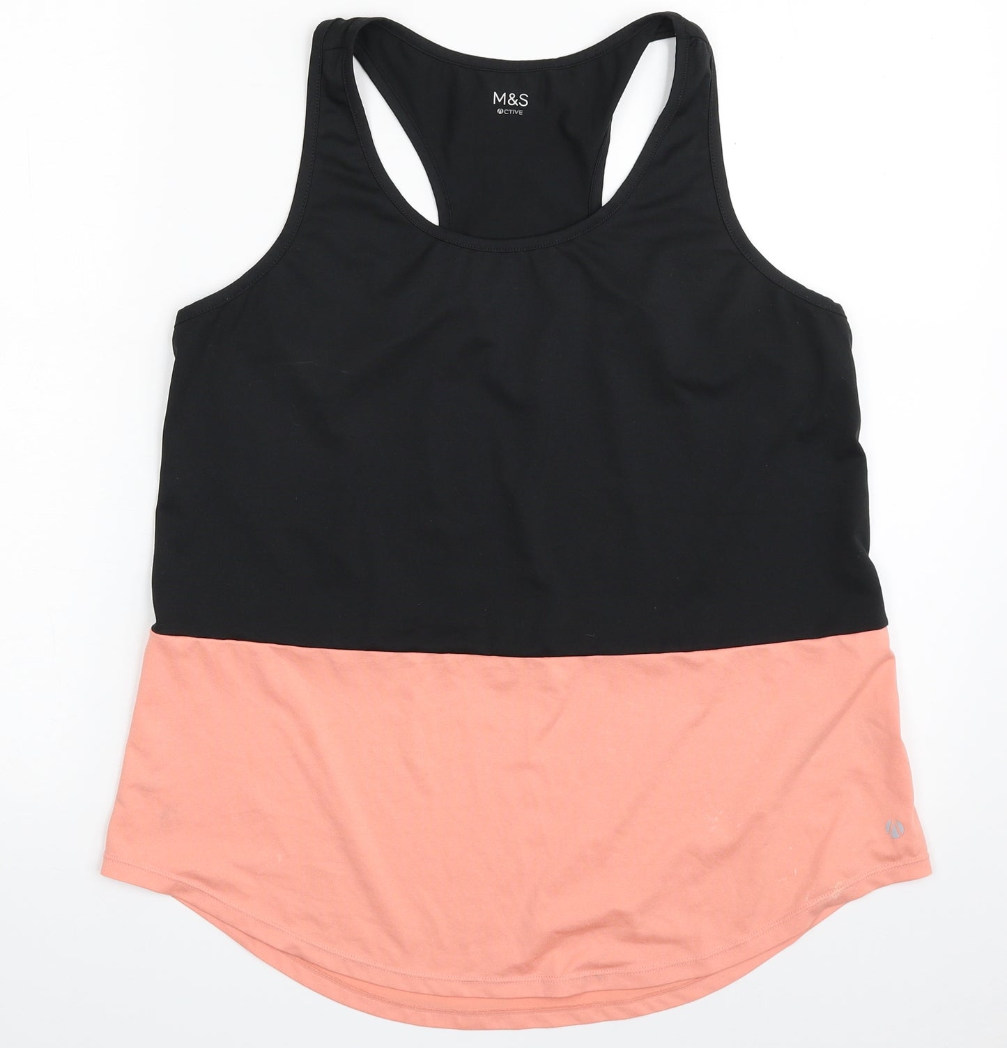 Marks and Spencer Womens Black  Polyester Pullover Tank Size 14 Scoop Neck Pullover
