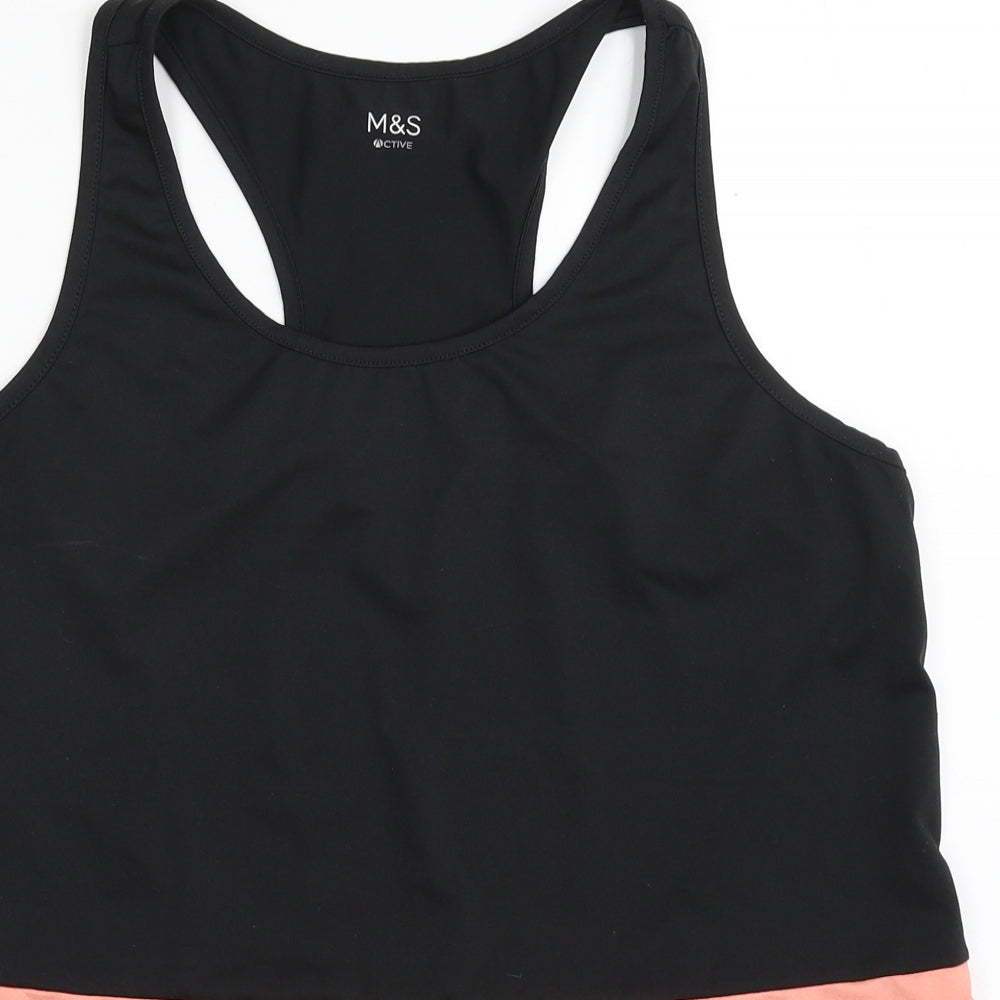 Marks and Spencer Womens Black  Polyester Pullover Tank Size 14 Scoop Neck Pullover