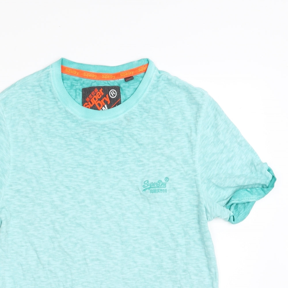 Superdry Mens Blue  Cotton  T-Shirt Size S Crew Neck