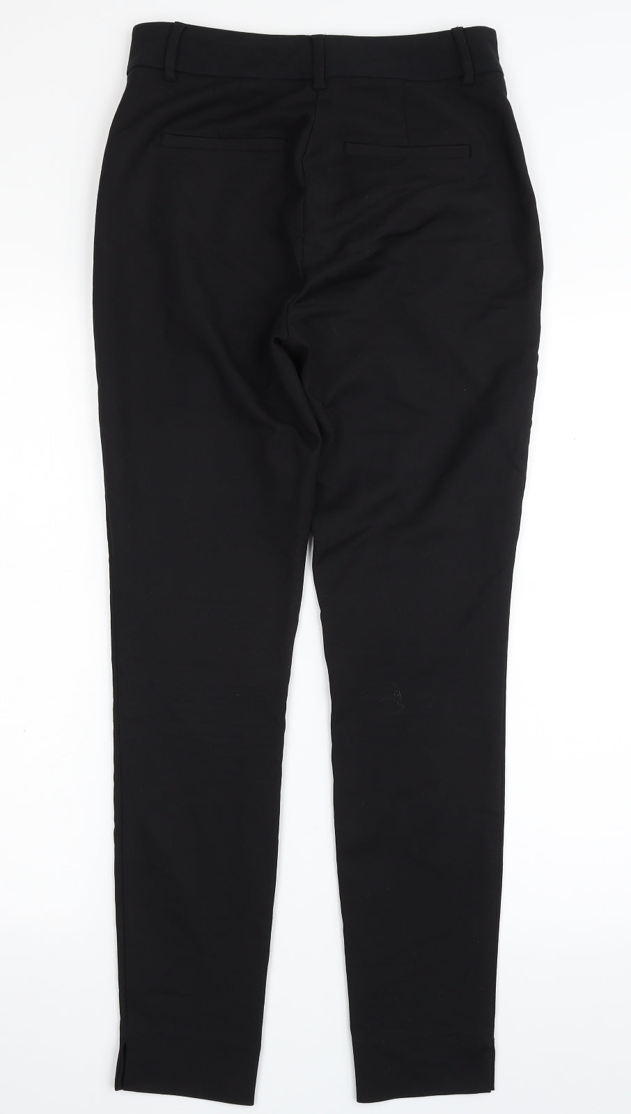 NEXT Womens Black  Polyester Chino Trousers Size 8 L28 in Slim Zip